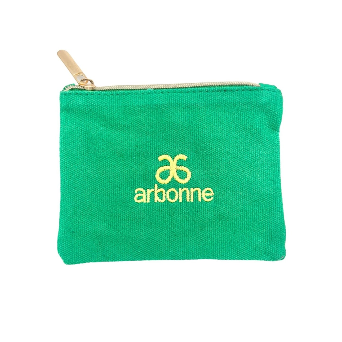 Arbonne Set of 3 Sizes Canvas Bags Pink Purple Green Zip Closure NEW