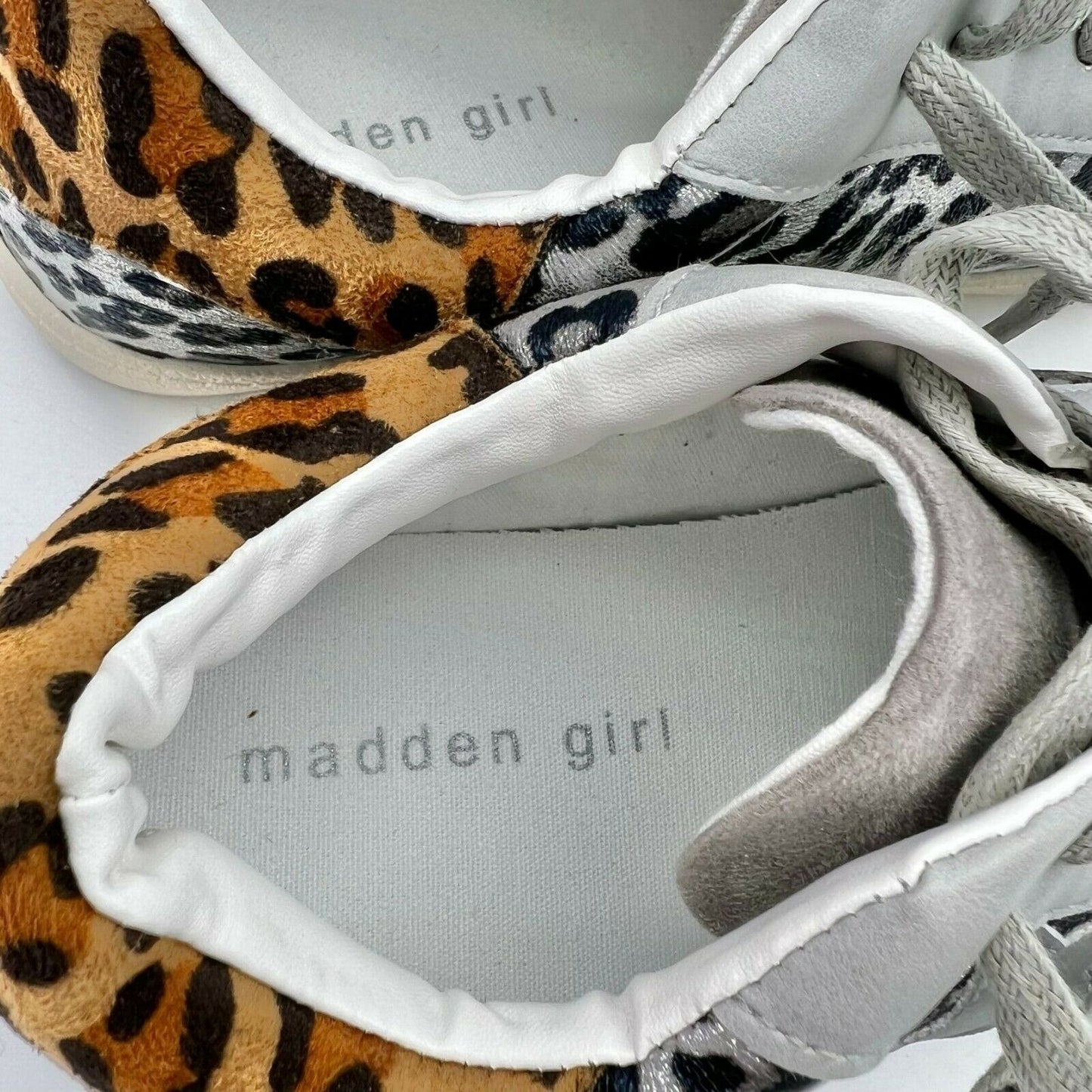 Madden Girl Larrk Grey Multi Animal Print Lace-Up Sneakers Size 7