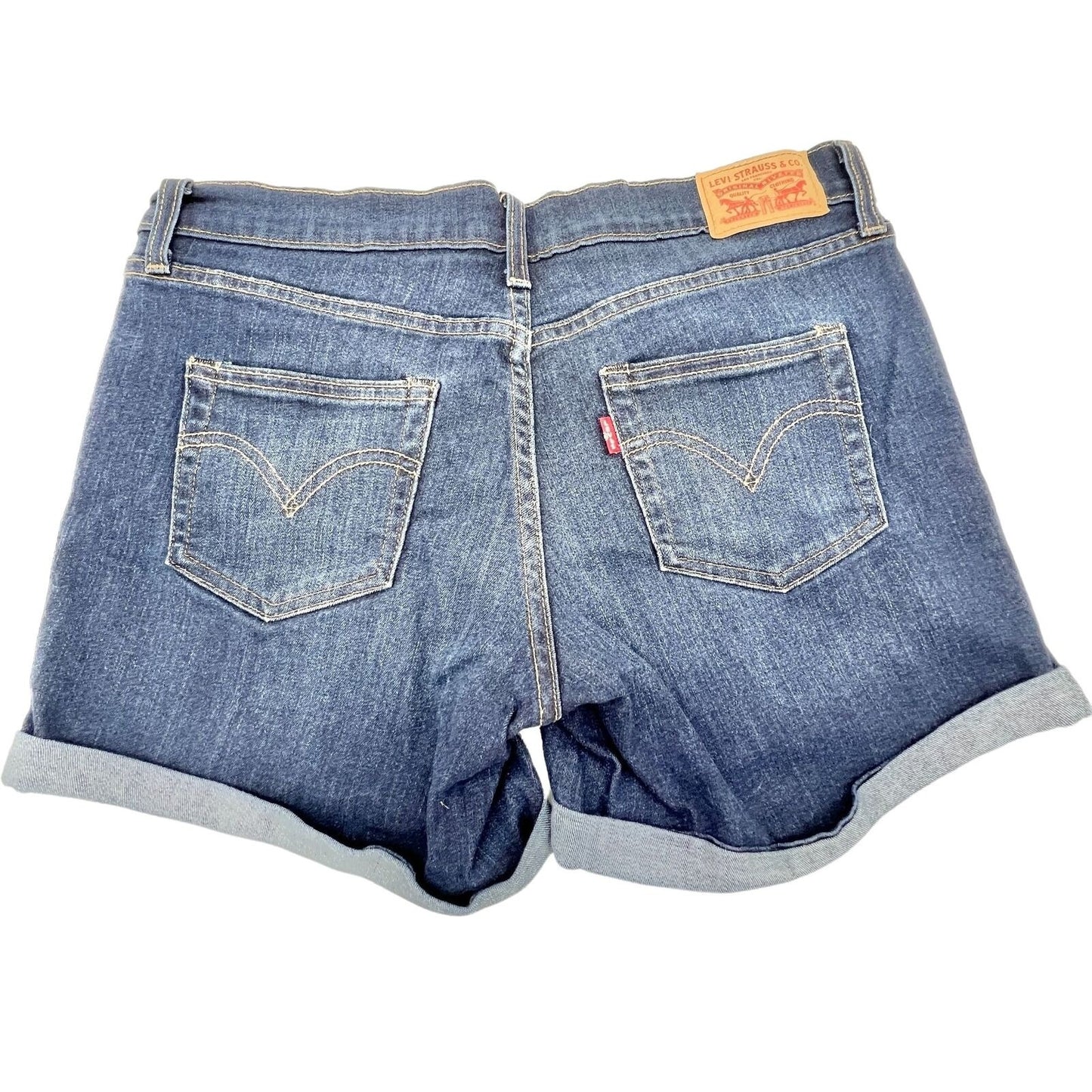 Levi Womens W28 Denim 5 Pocket Cuffed Shorts