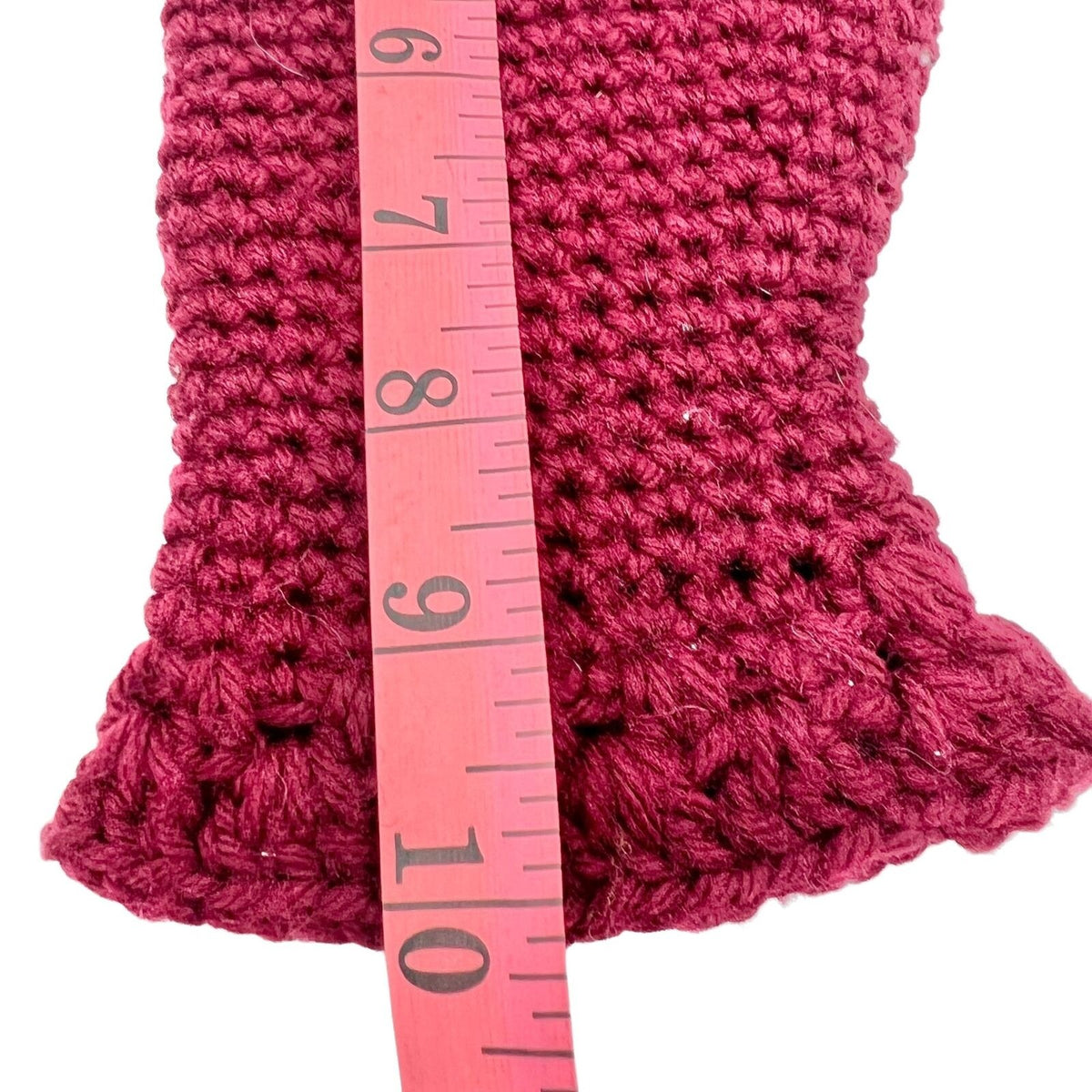 Handcrafted Crocheted Mittens Pair Burgundy Adult