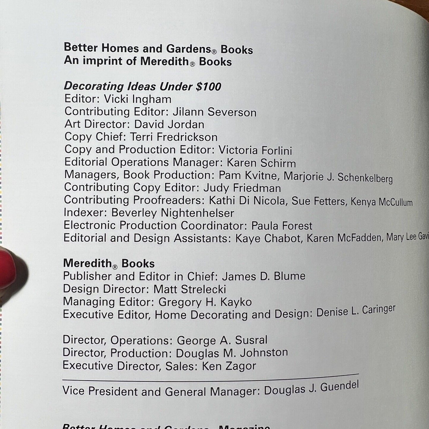 Better Homes & Garden Decorating Ideas Under $100 Paperback 2003