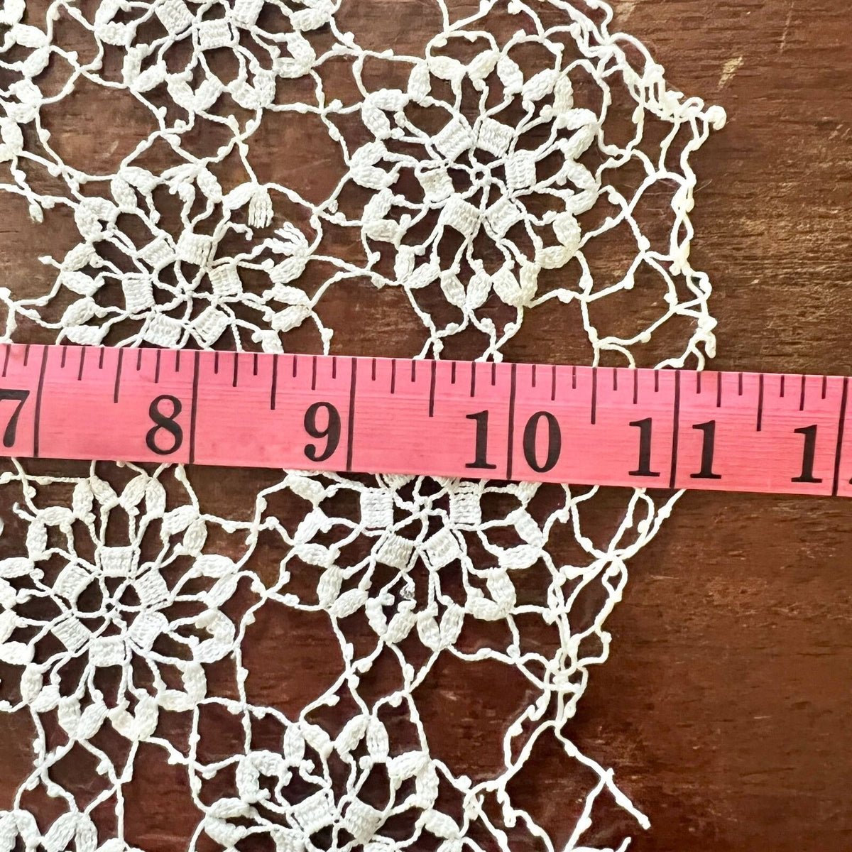 Vintage Set of 2 Doilies Large 12 x 11 Small 8 x 7 Ivory Crocheted