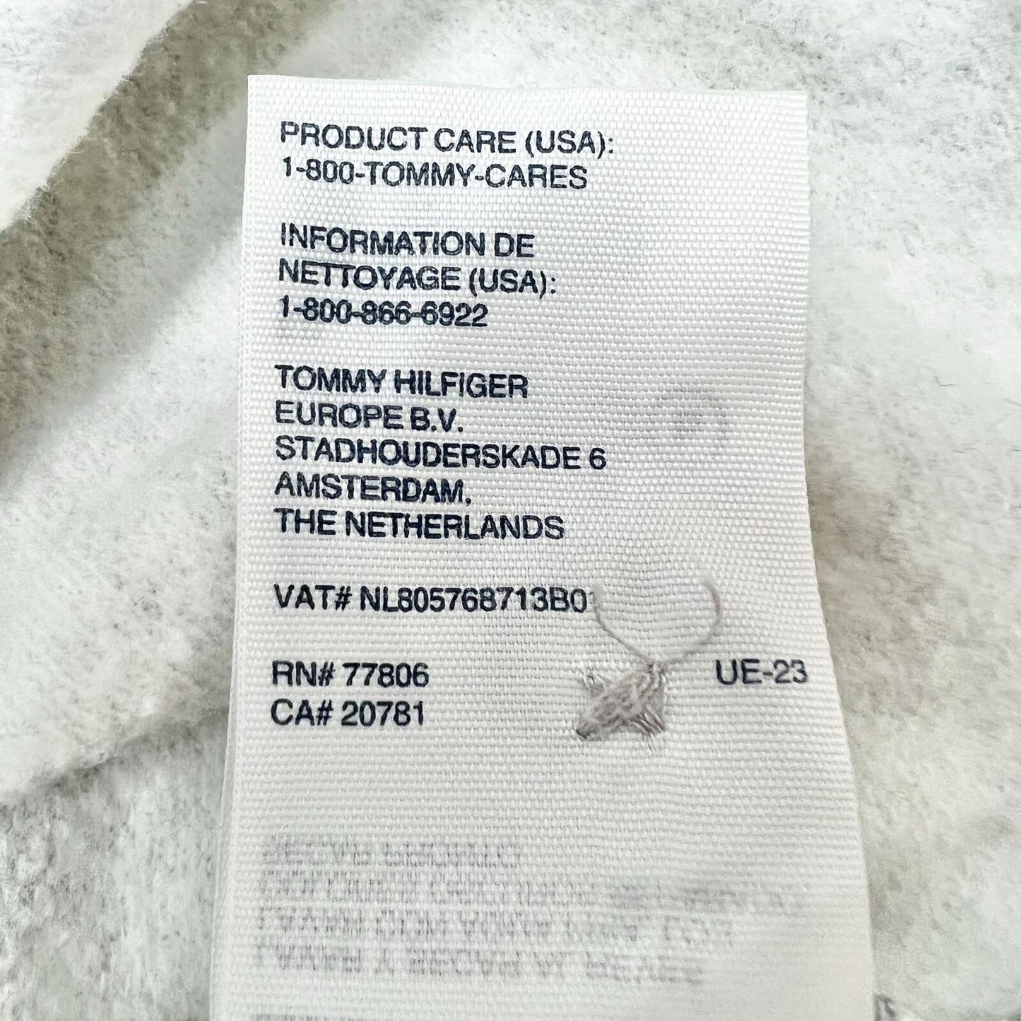 Tommy Hilfiger Shawl Collar Pullover Small Gray White Stripe Fleece Long Sleeves