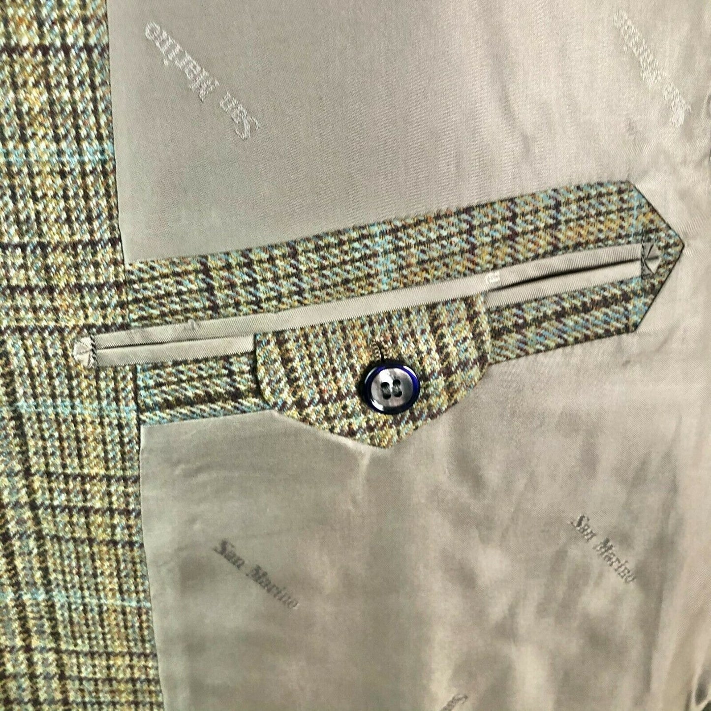 England House Men's Brown Plaid Sport Coat 51" Chest 3 button Notched Lapel