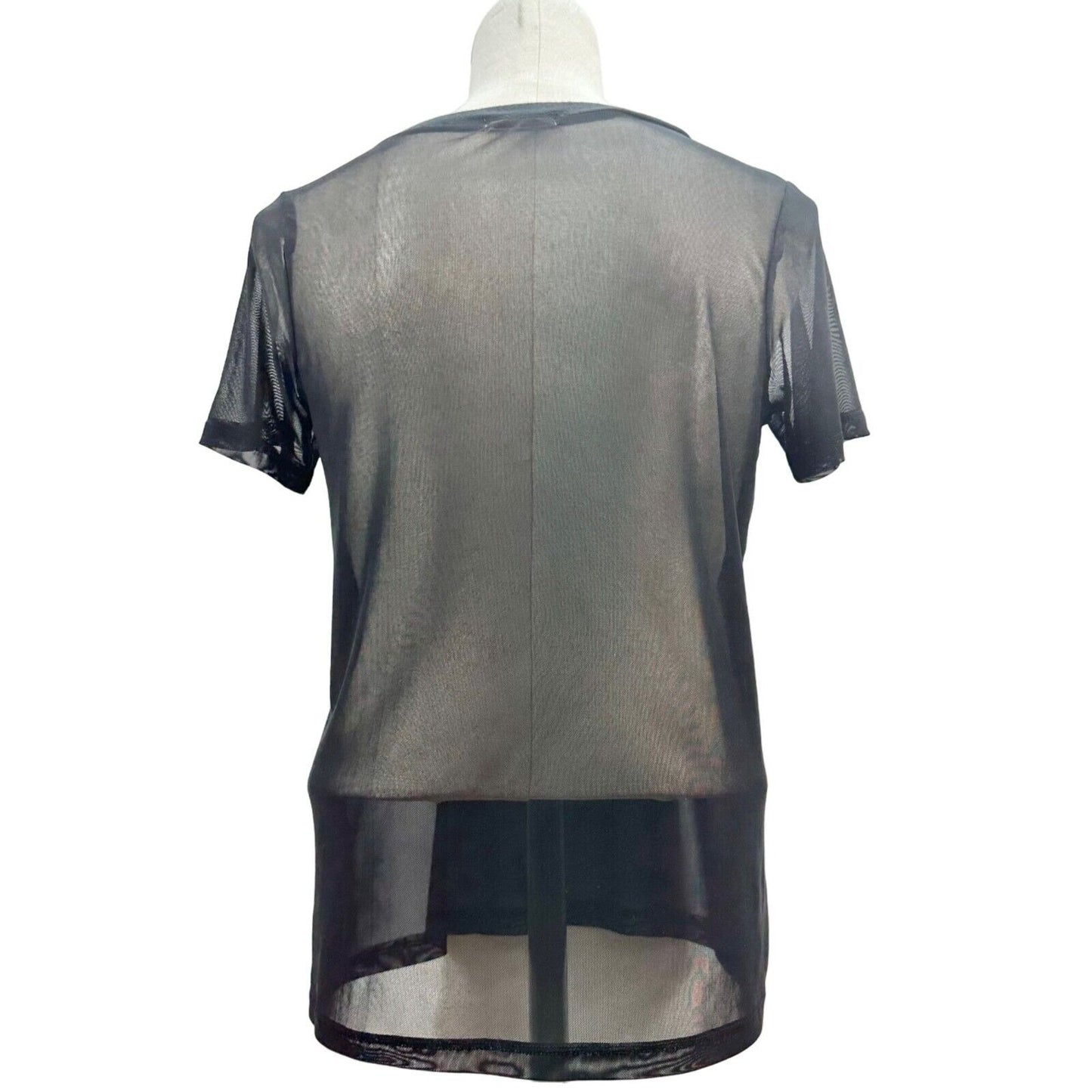 Occasion Top Chest 17.5 Waist 17.5 Length 24 Black Sheer EUC