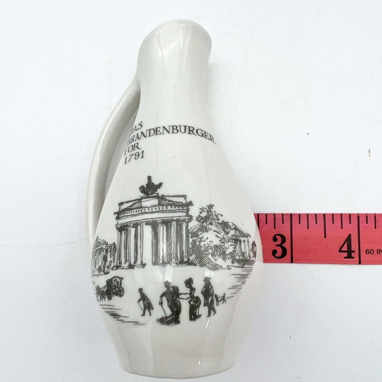 Unterweissbach GDR Porcelain Pitcher With Brandenburger Tor & Berolinum Design