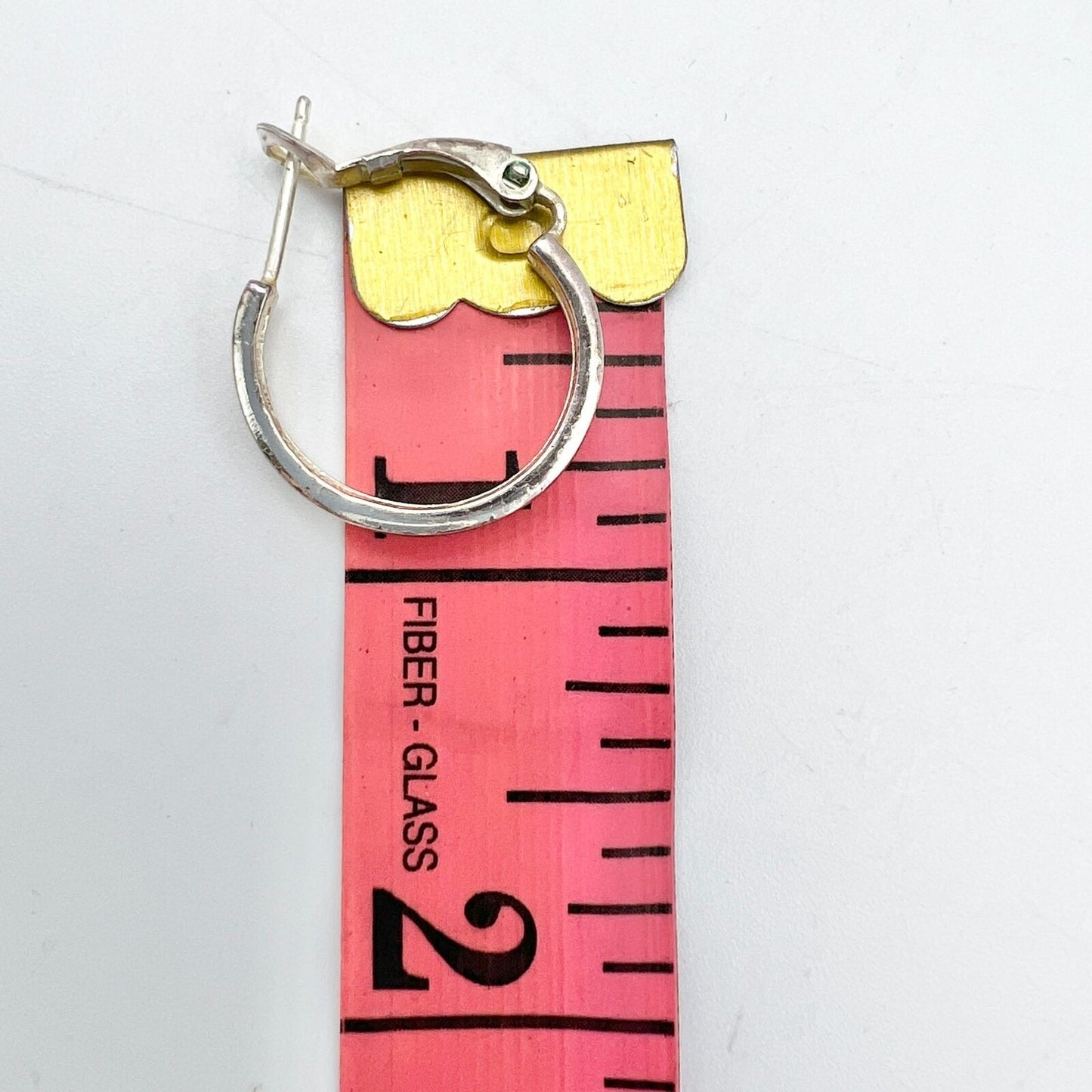 2 Sets Vintage Sterling Pierced Earrings Inlay Gemstones and Hoops