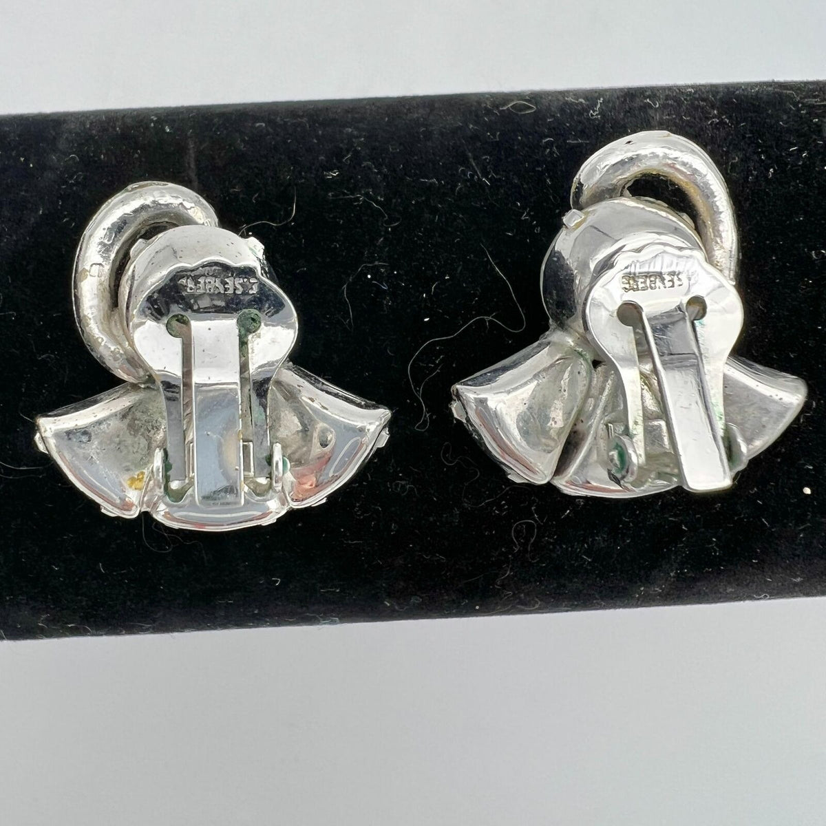 Vintage Art Deco Silvertone and Crystal Bracelet Matching Clip-on Earrings
