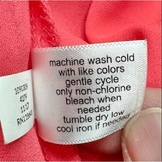 Lane Bryant Womens Coral Long Sleeve Tunic Blouse Size 26/28 Lightweight Top