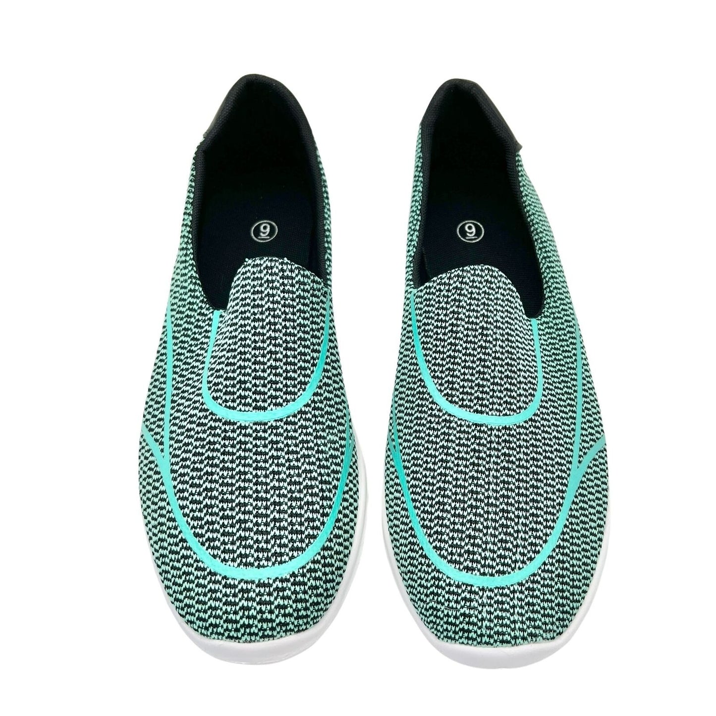 Silver Steps Women's Size 9 Feather Lite Green and White Walking Sneakers