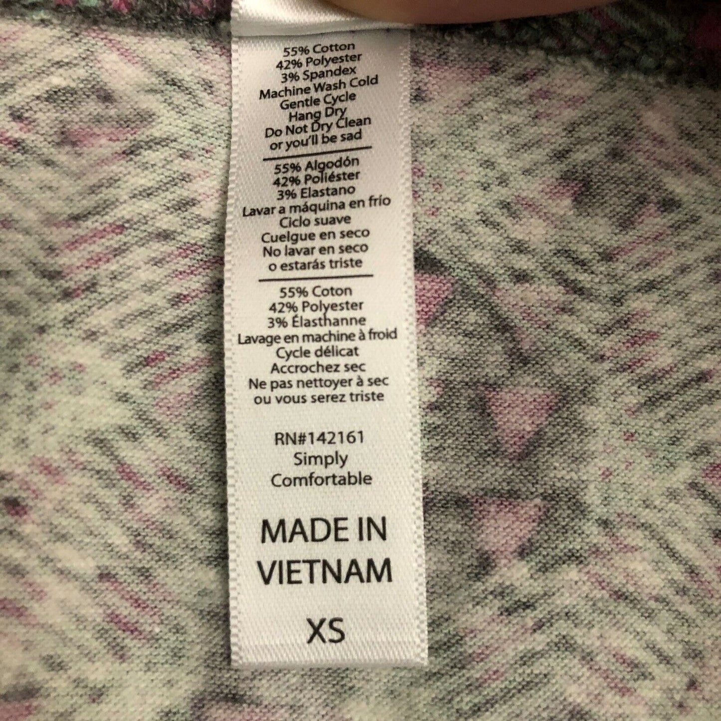 LuLaRoe Classic T Women's Top XS Gray Pink Light Green Geometric NWT