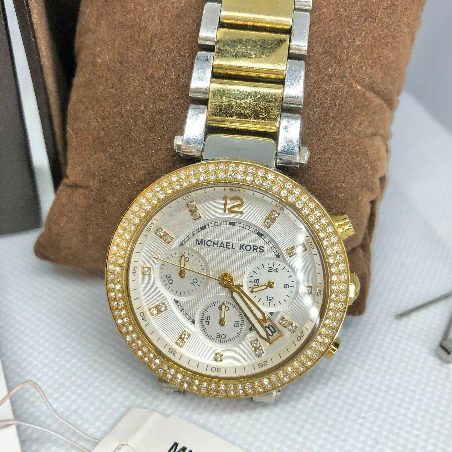 Michael Kors MK5626 Parker Two Tone Gold Silver Chronograph Women's Watch