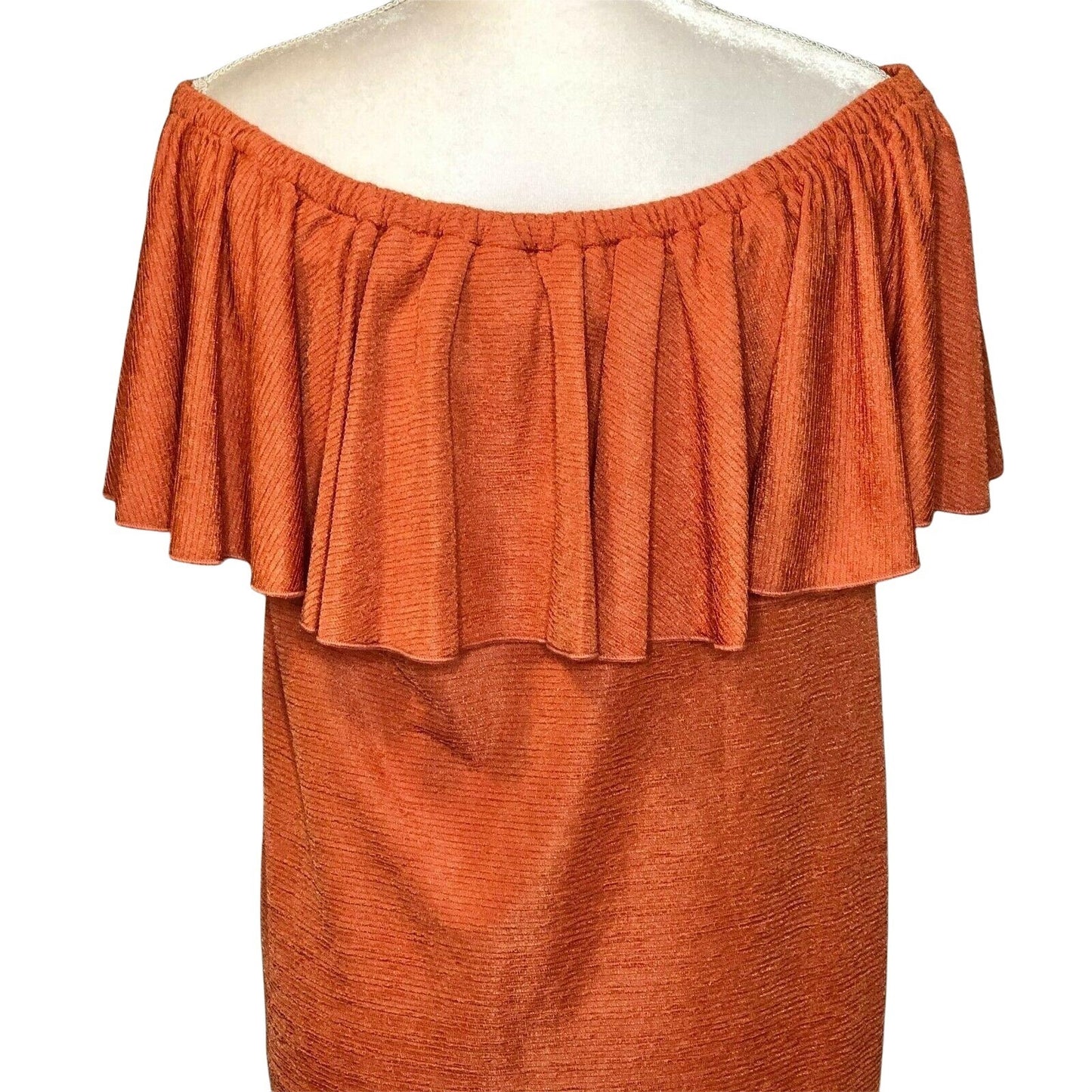 LuLaRoe Cici Women's XL Dress Orange Ruffles Textured NWT Retired