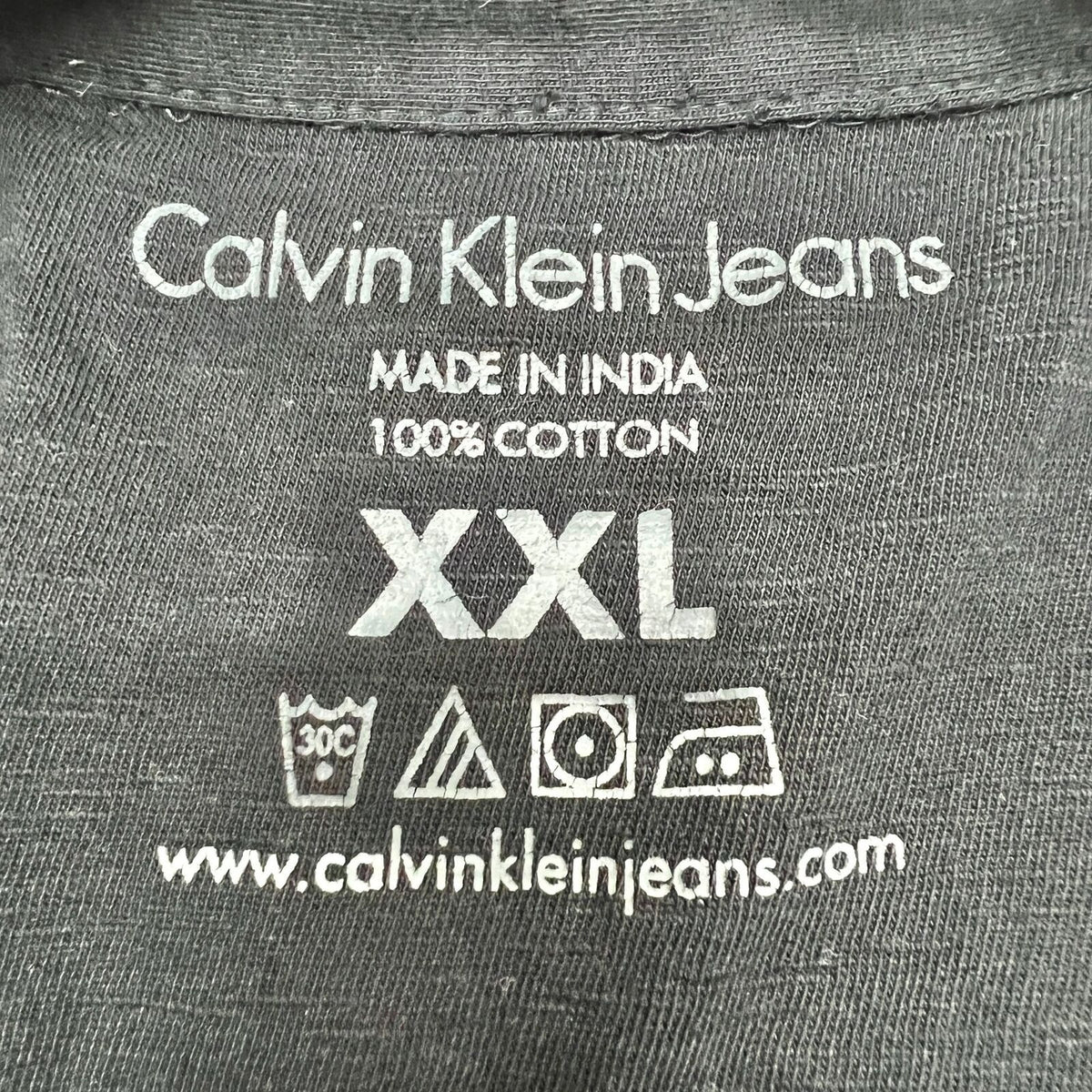 Calvin Klein Jeans Shirt Womens XXL Black Short Sleeve Open Neck Collar