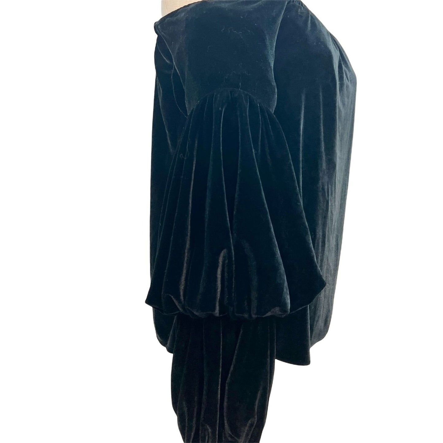 Petersyn Womens XS Black Velvet Long Sleeve Off Shoulder Top