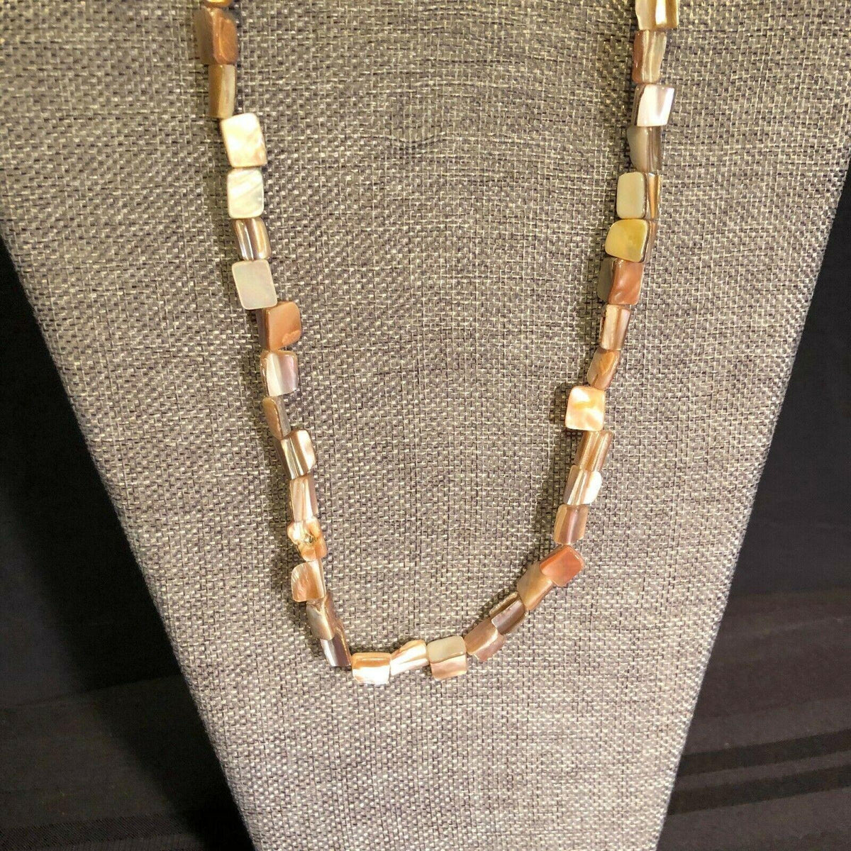 Abalone 18 inch Necklace and 9 inch Bracelet Silvertone Jewelry Set