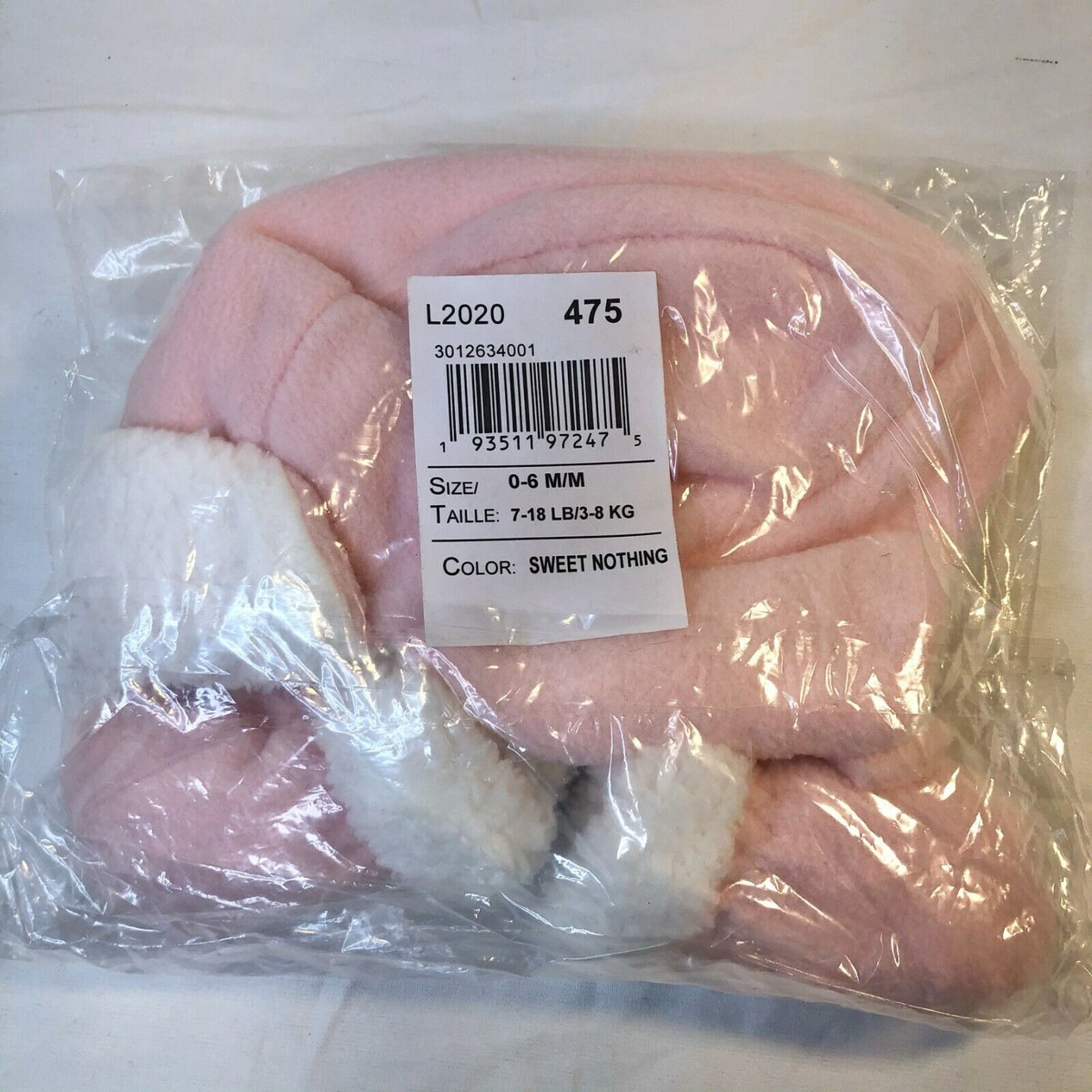 Baby Pink Trapper Winter Hat With Mittens 0-6 Months By The Childrens Place