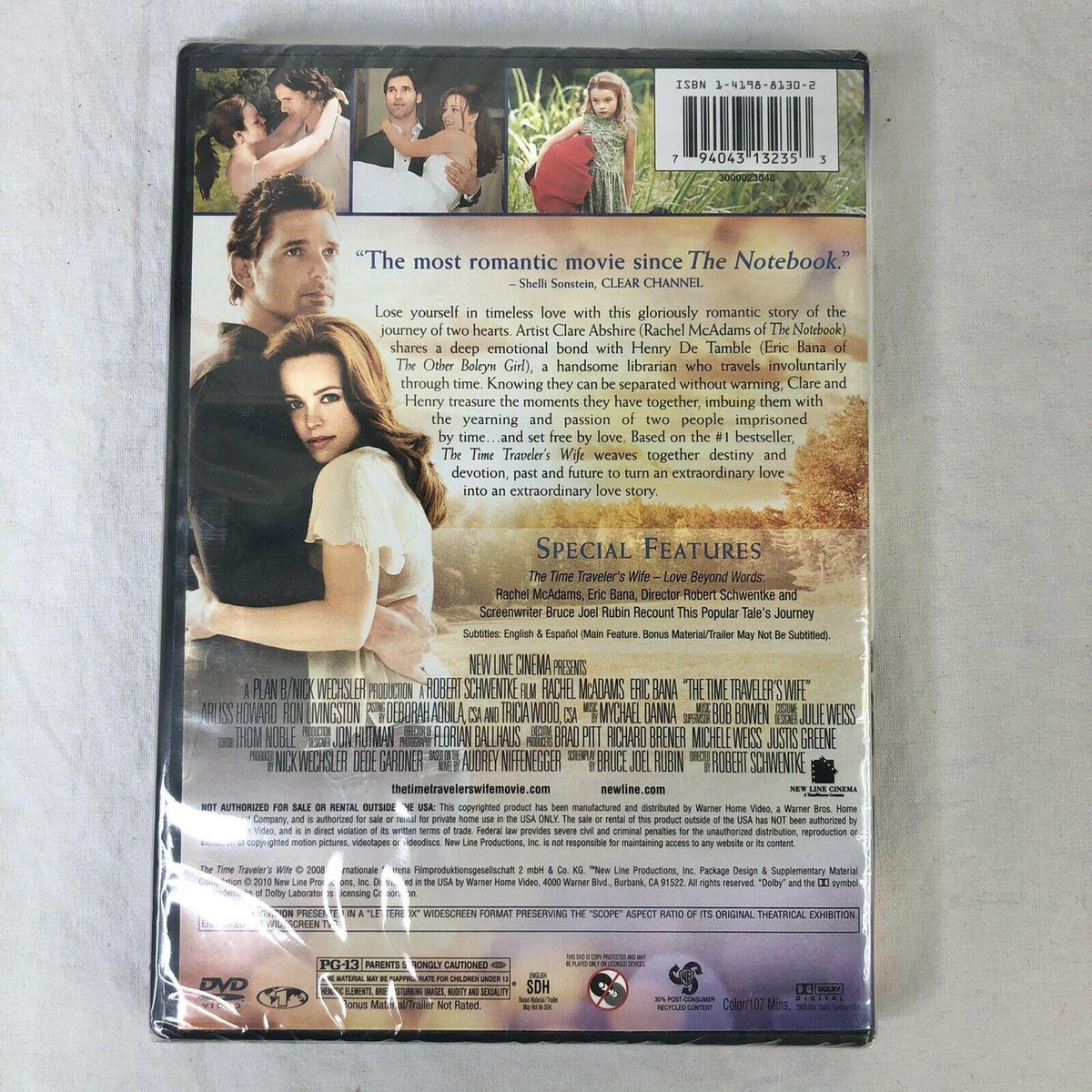 The Time Traveler's Wife (DVD, 2009) Romance Love Rachel McAdams Eric Banna NEW