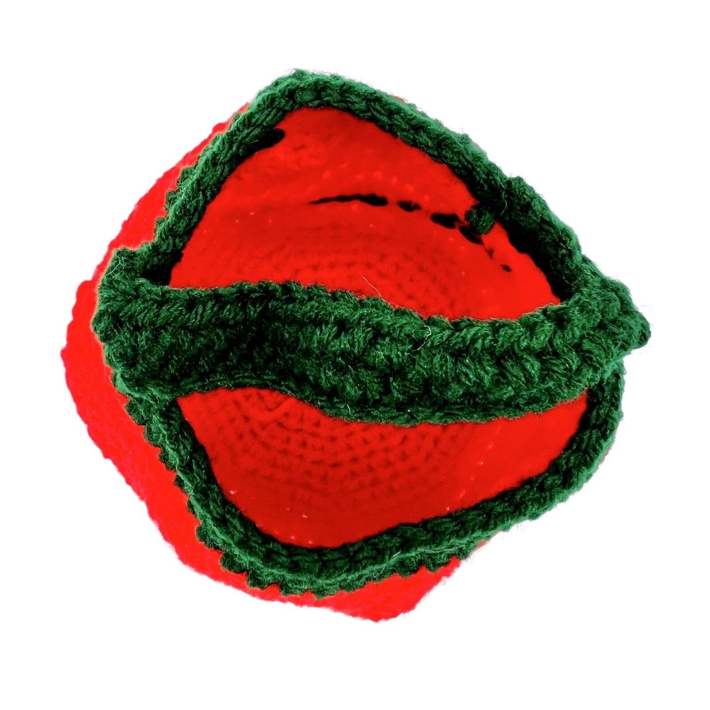 Handcrafted Crochet Bag Red Tomato Face Halloween Trick or Treat Bag