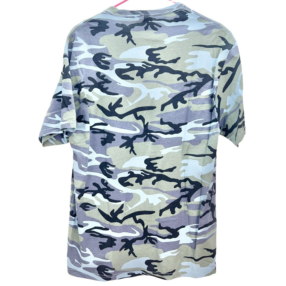 Port & Company T-shirt Large Blue Camo TX Team Short Sleeve New