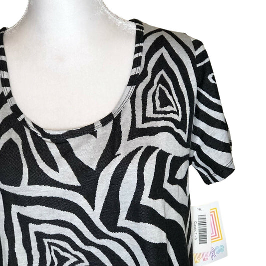 LuLaRoe Classic T Women's Small Top Black and White Zebra Pattern NWT