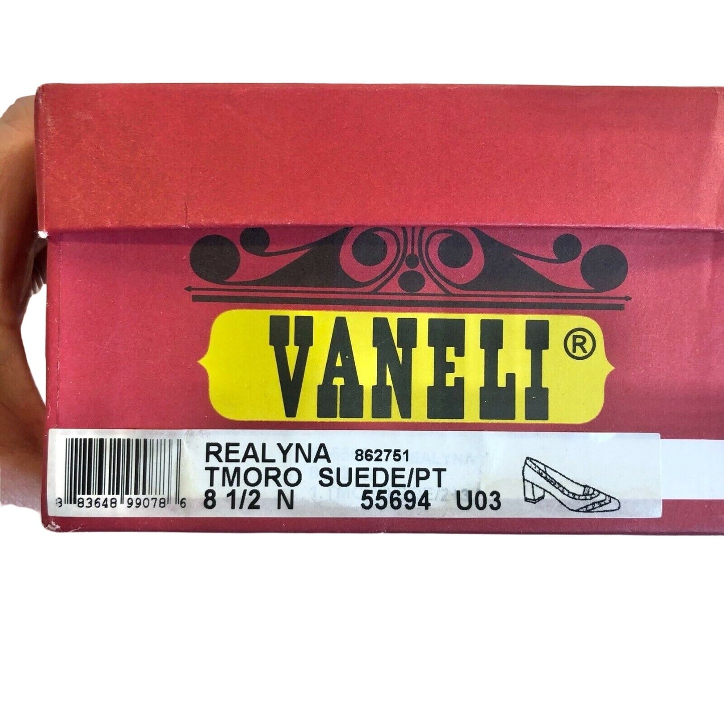 Vintage VANELi Realyna Tmoro Suede/PT Wingtip Women's Pumps 8 1/2 N