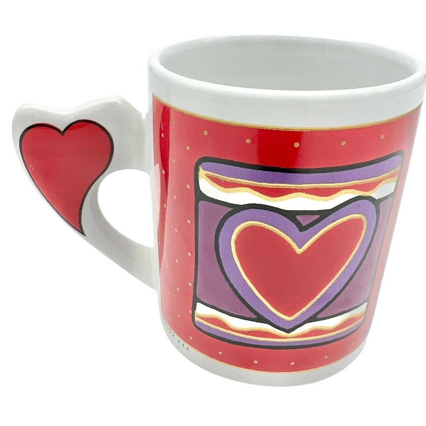 Heart Mug with Heart Handle 6oz White Mug Valentines Lovers