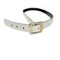 Reversible Womens Belt 42 Inch White and Black Textured With Gold-Tone Buckle
