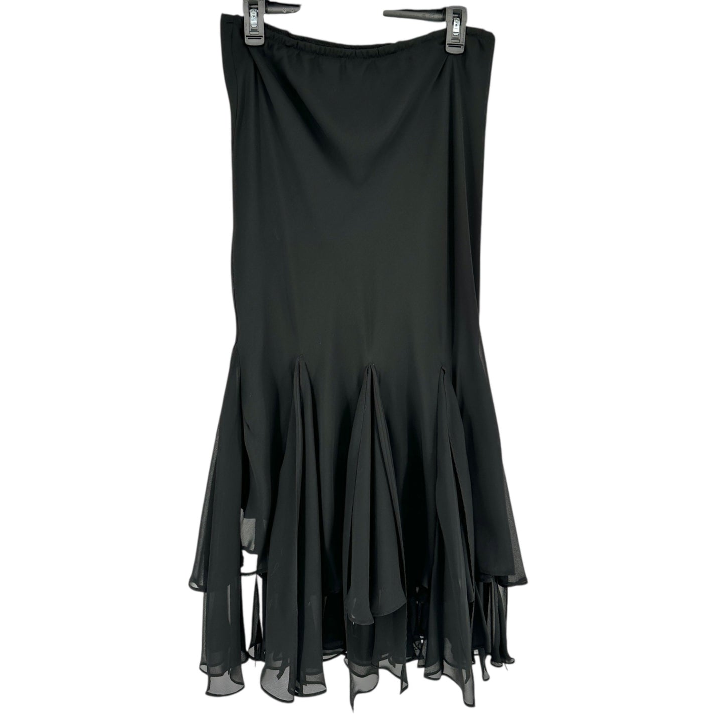 MSK Layered Chiffon Skirt Womens Size 12 Black Flowy Formal Fun Party Dancewear