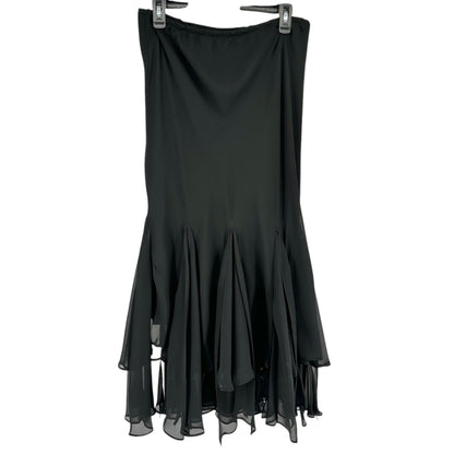 MSK Layered Chiffon Skirt Womens Size 12 Black Flowy Formal Fun Party Dancewear