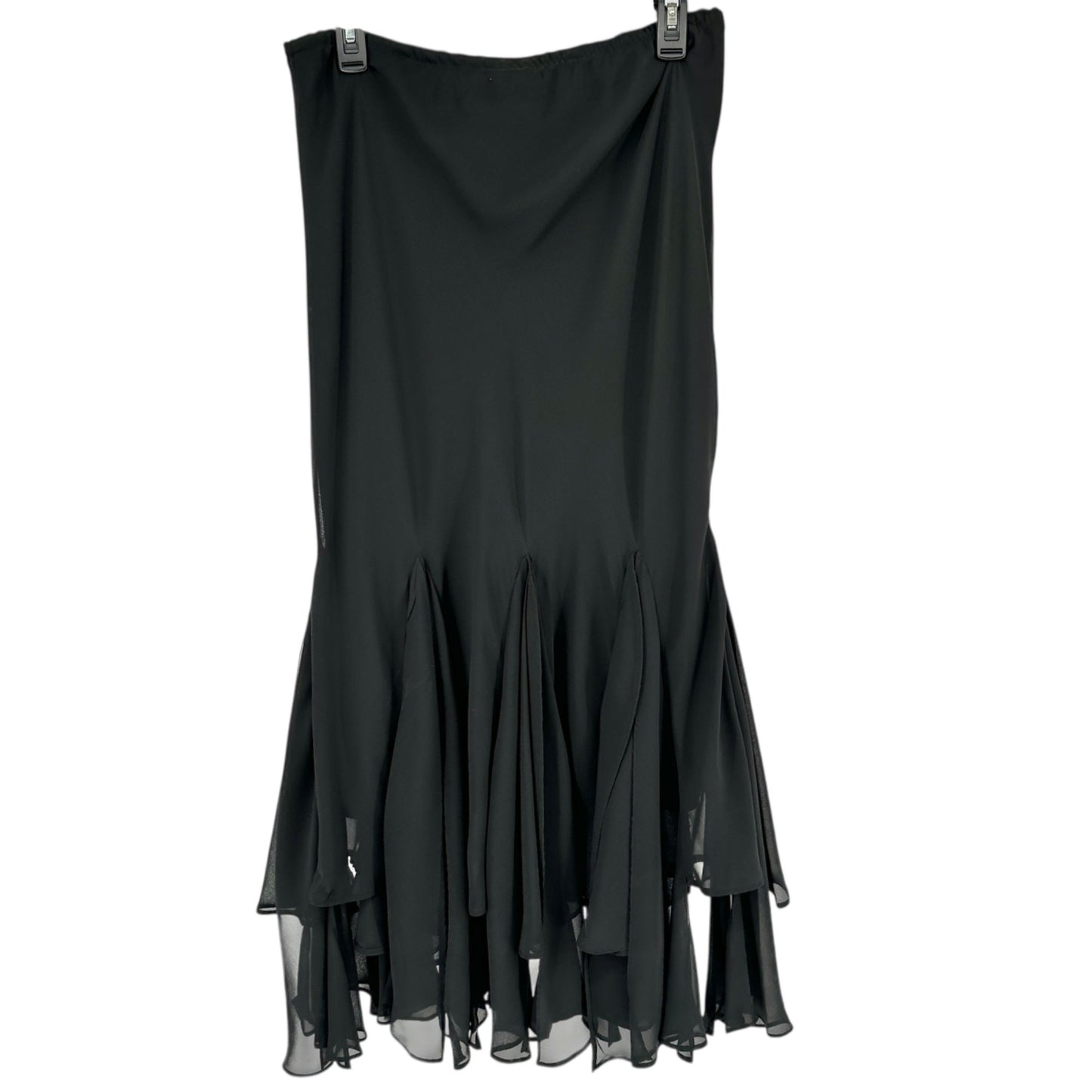 MSK Layered Chiffon Skirt Womens Size 12 Black Flowy Formal Fun Party Dancewear