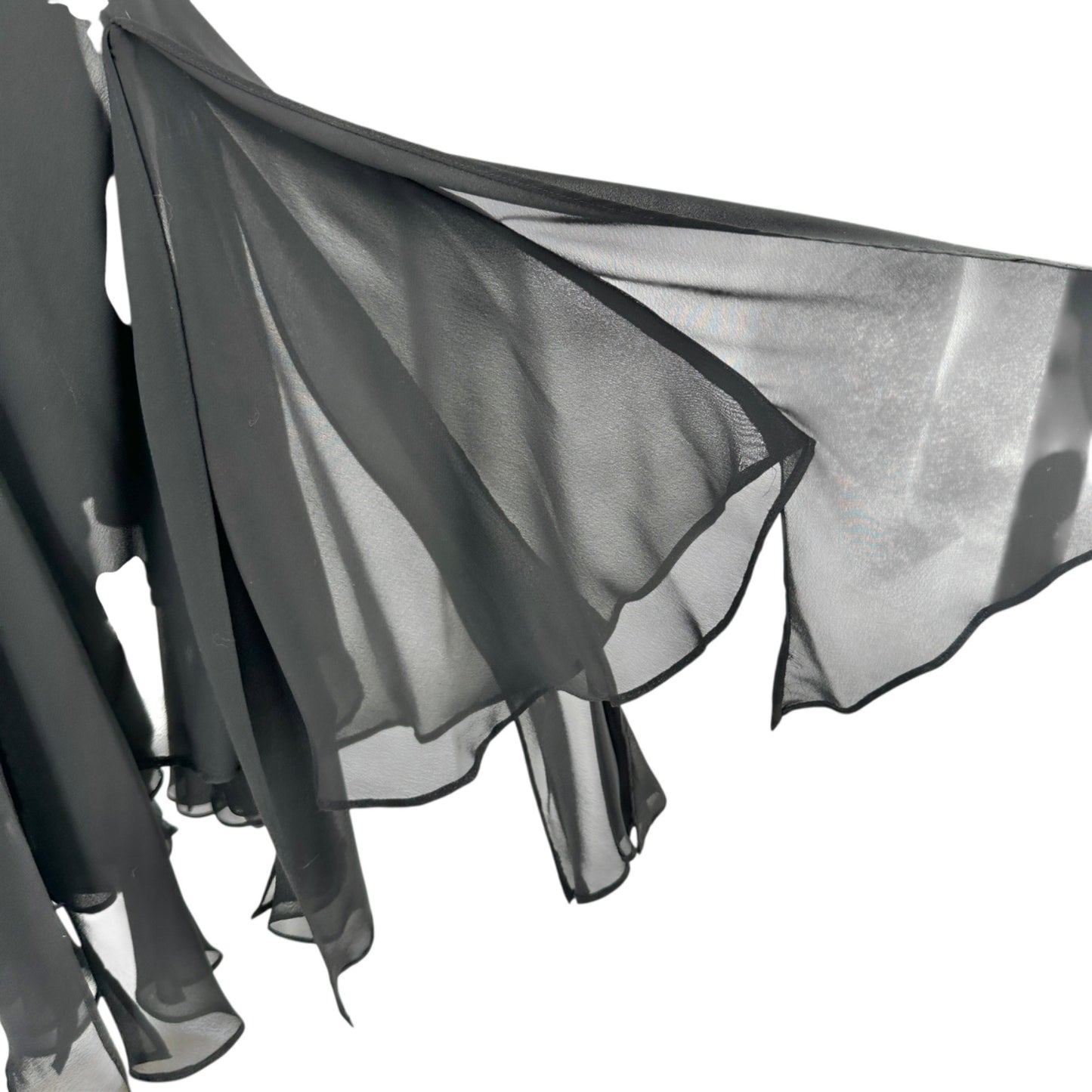 MSK Layered Chiffon Skirt Womens Size 12 Black Flowy Formal Fun Party Dancewear