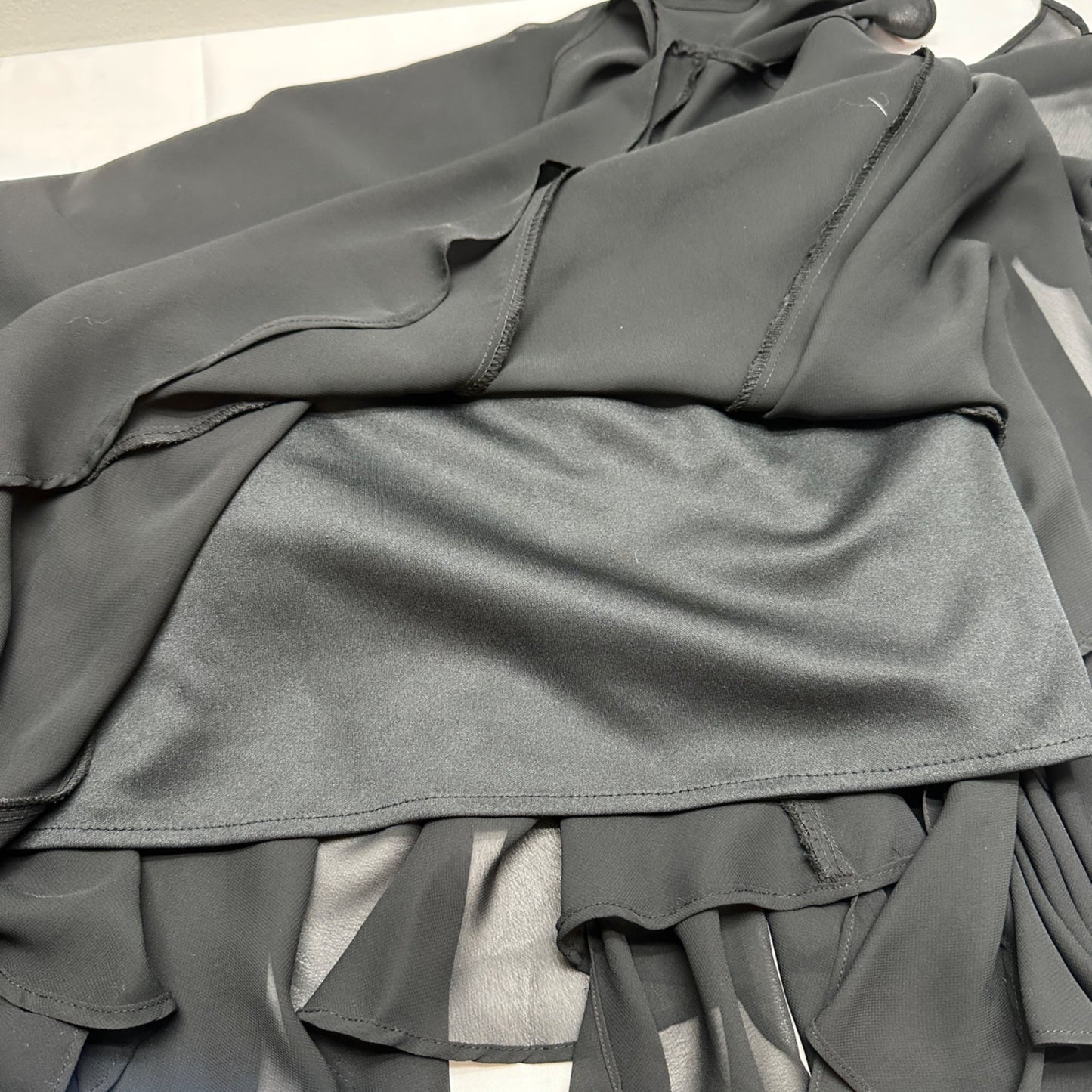 MSK Layered Chiffon Skirt Womens Size 12 Black Flowy Formal Fun Party Dancewear