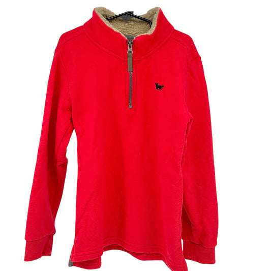 Carters Kid Pullover Sweatshirt Sz 8 Red Half-Zip Sherpa-Lined Collar Black Fox