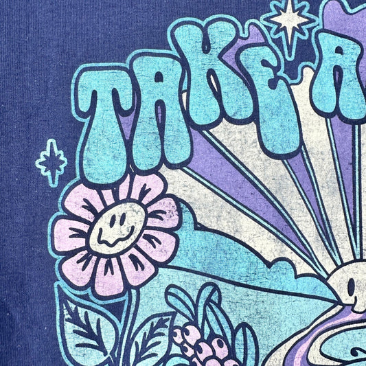 Take A Trip With Nature Graphic T-Shirt Unisex XL 46-48 Navy Mushrooms SS NWT