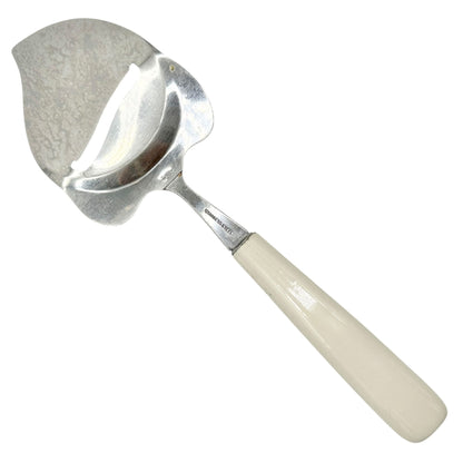 Vintage Stainless Steel Cheese Slicer With White and Blue Windmill Design Handle