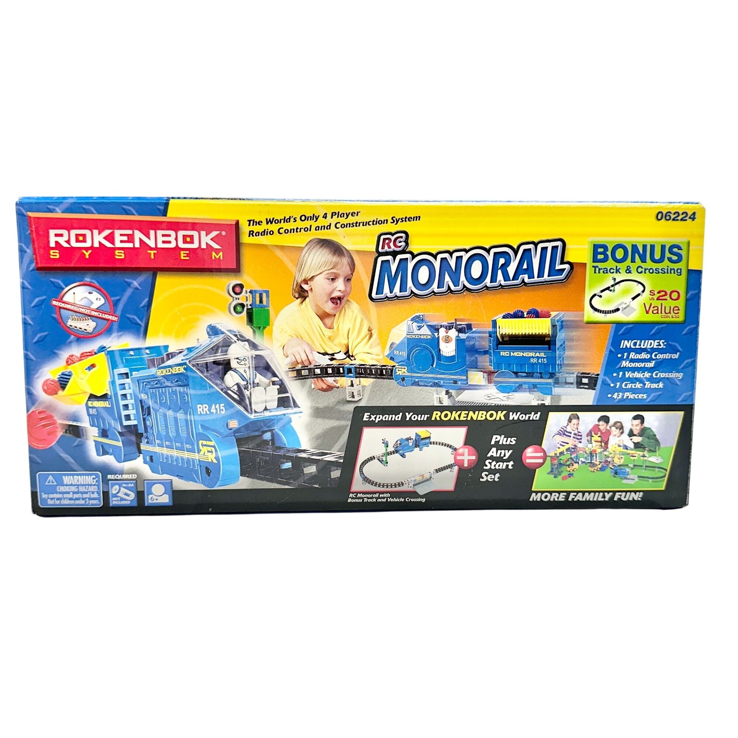 Rokenbok RC Monorail Freighter Set With Bonus Track and Crossing - 43 Pieces EUC