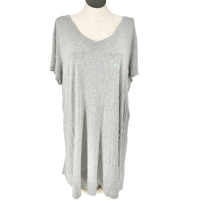 Womens Sleep Shirt Dress 3X Gray Love Graphic Modal Spandex USA Made 78 & Sunny