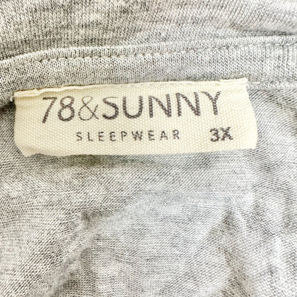 Womens Sleep Shirt Dress 3X Gray Love Graphic Modal Spandex USA Made 78 & Sunny