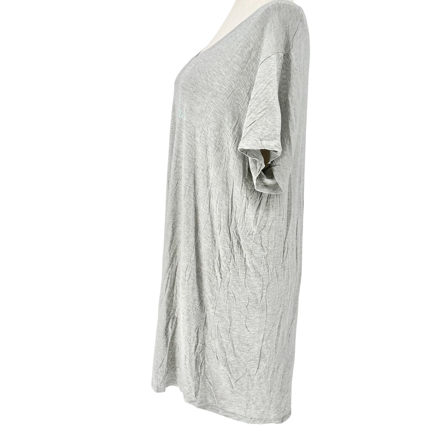Womens Sleep Shirt Dress 3X Gray Love Graphic Modal Spandex USA Made 78 & Sunny