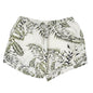Womens 3X Shorts Linen Tropical Print Drawstring Green White by C&C California