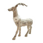 Christmas Winter Reindeer Fabric Mache Figure Lg 25 in Tall 21 in White Faux Fur