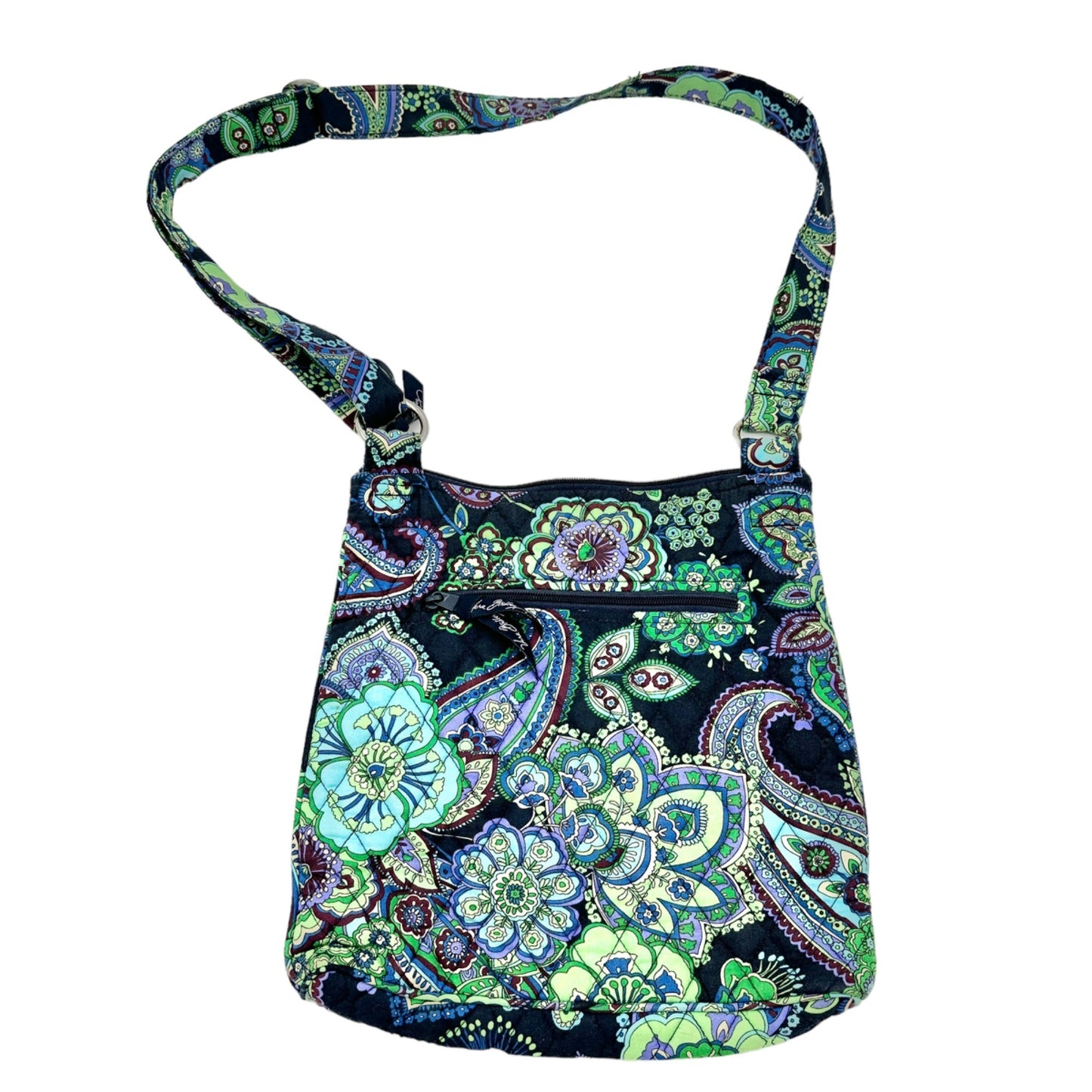 Vera Bradley Blue Rhapsody Crossbody Bag 11 x 10.5 x 2 Blue Green EUC