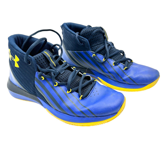 Under Armour Shoes Size 7Y Blue Yellow Lace Up