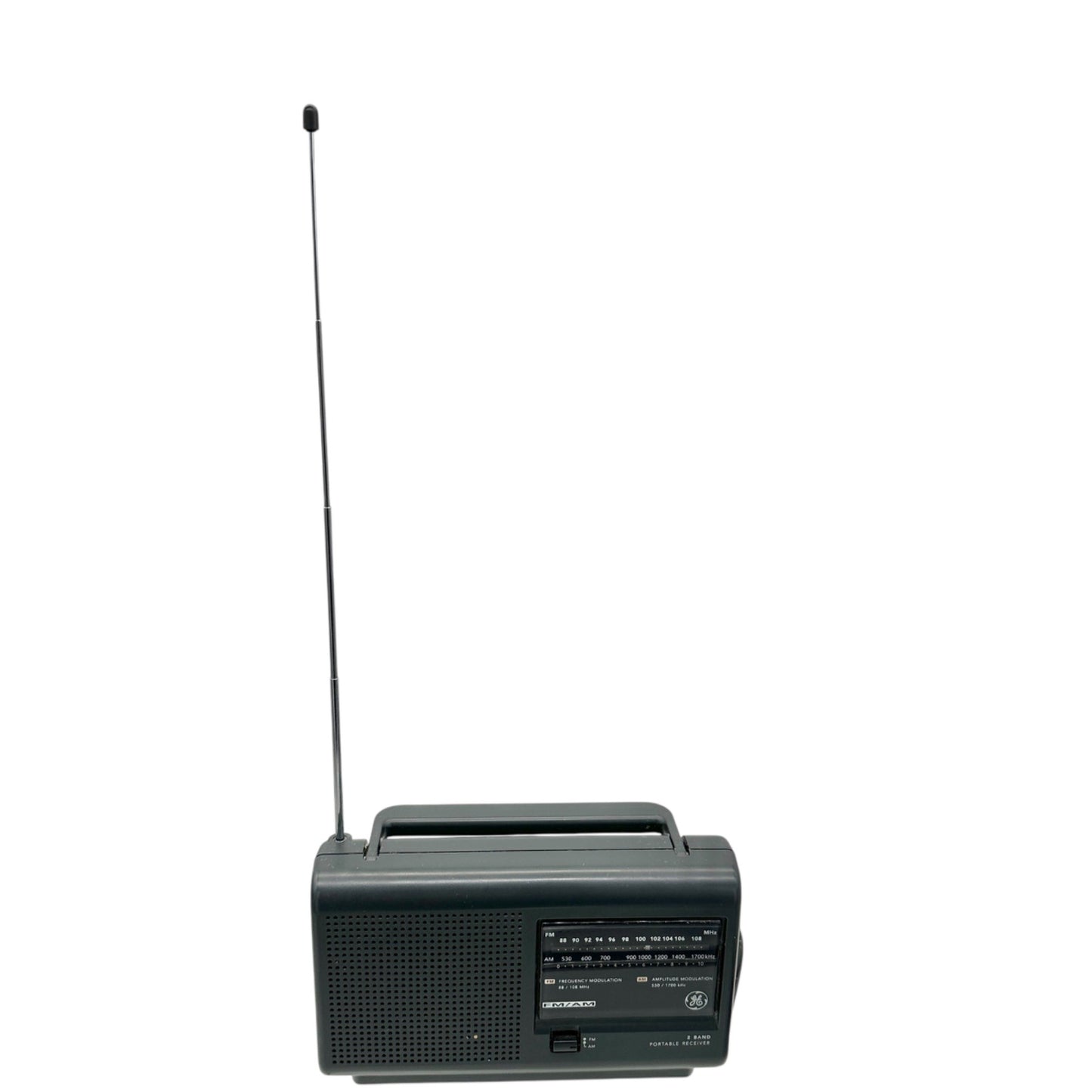 General Electric 72662C FM AM 2 Band Portable Receiver Radio Handle Cord Storage