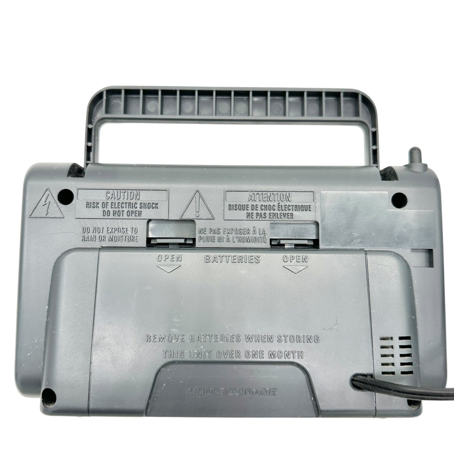 General Electric 72662C FM AM 2 Band Portable Receiver Radio Handle Cord Storage