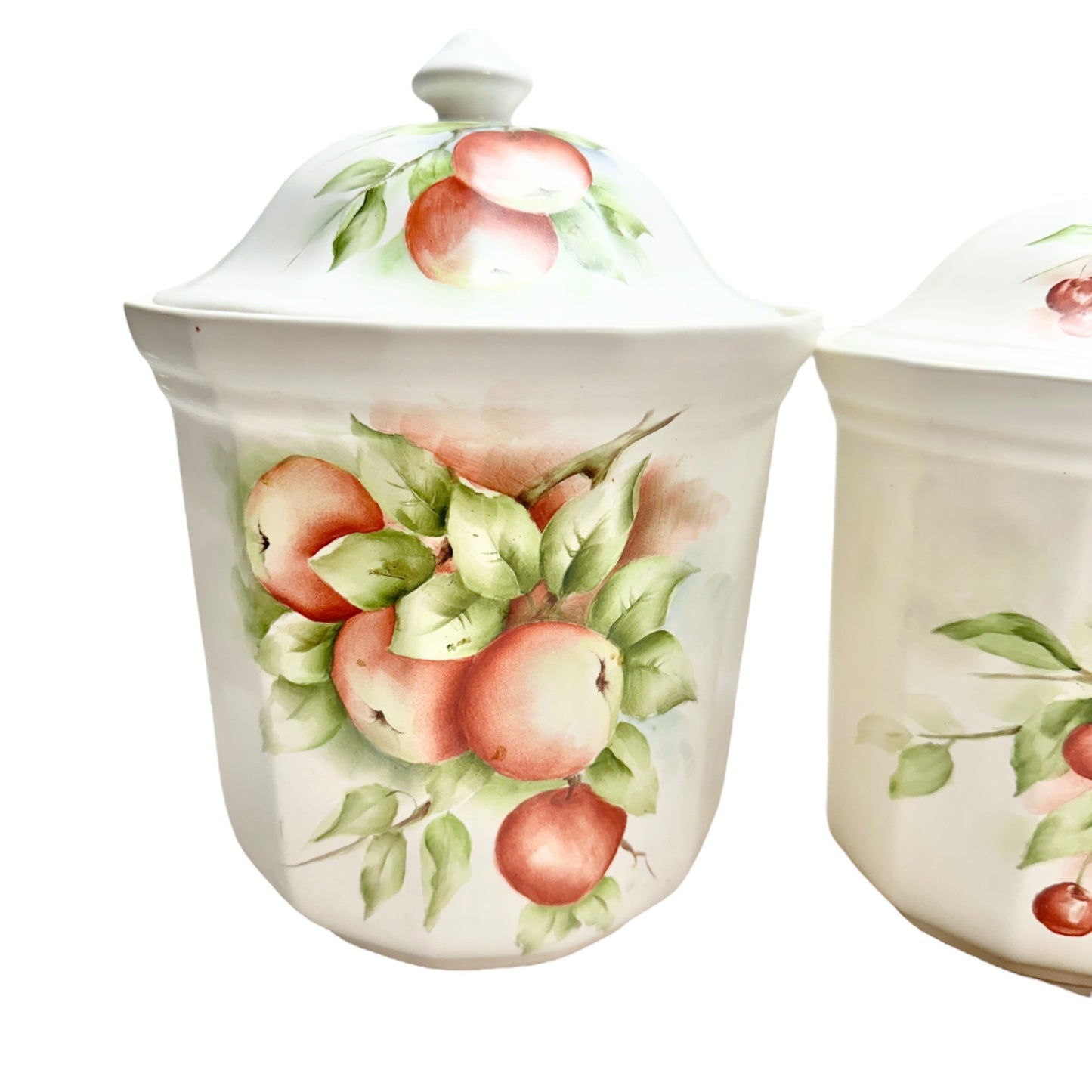 Vintage Fruit-Themed Ceramic Canister Set Of 4 By E. Dyer