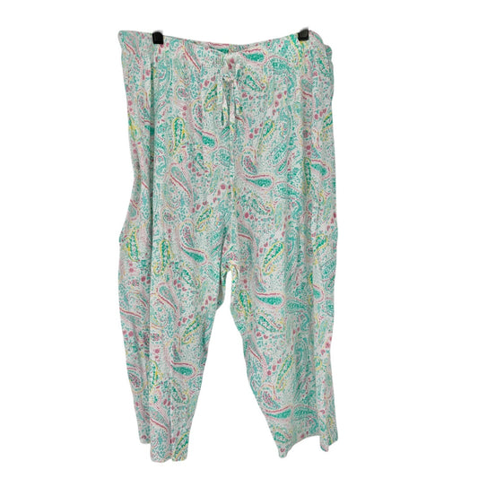 Paisley Print Lounge Pants Womens XXL Adjustable Drawstring Waistband Multicolor
