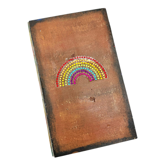 Rainbow Gemstone Journal Textured Pages Unique Notebook Journal Sketching Gift