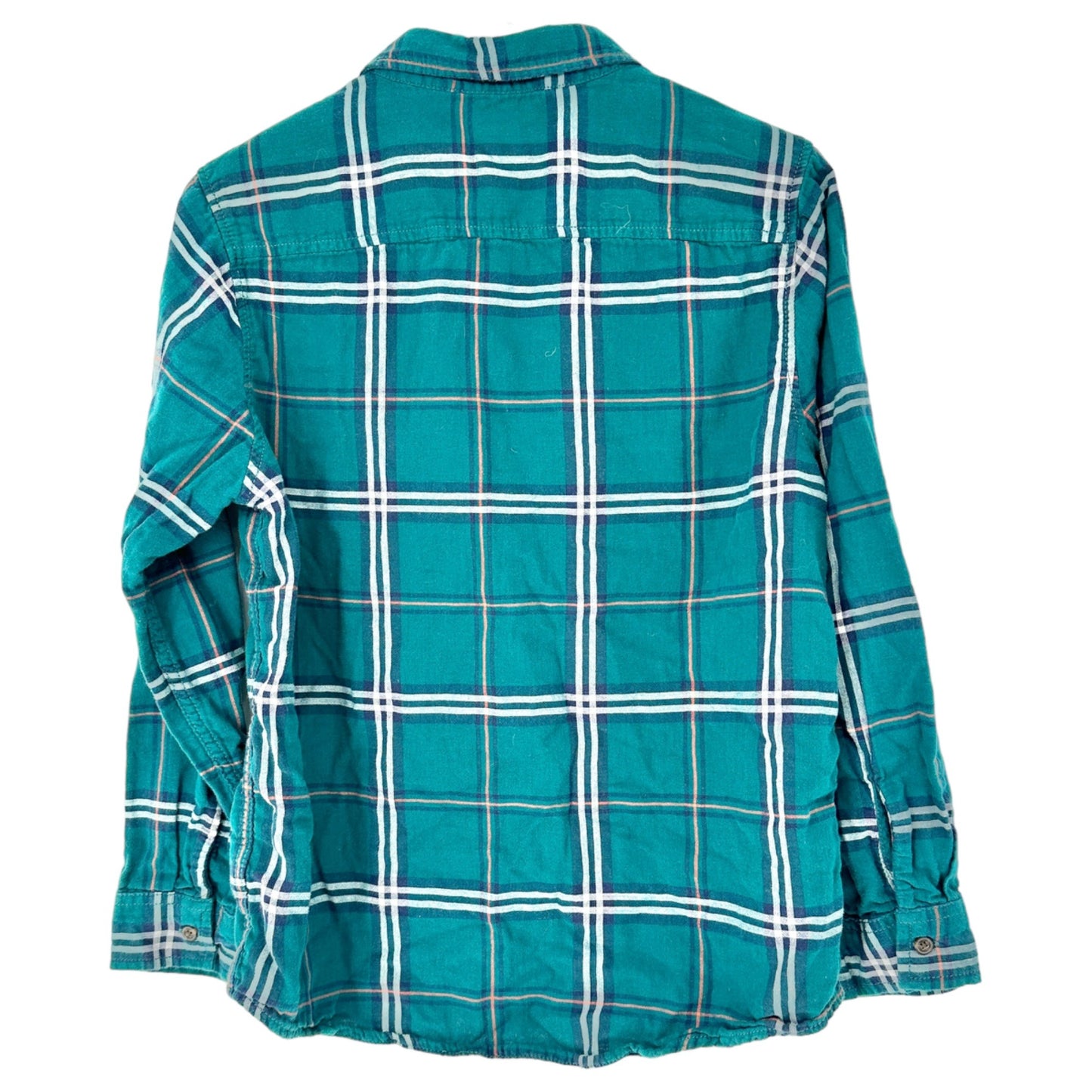 Wonder Nation Shirt Boys XL 14-16 Husky Antique Teal Plaid Button Up LS